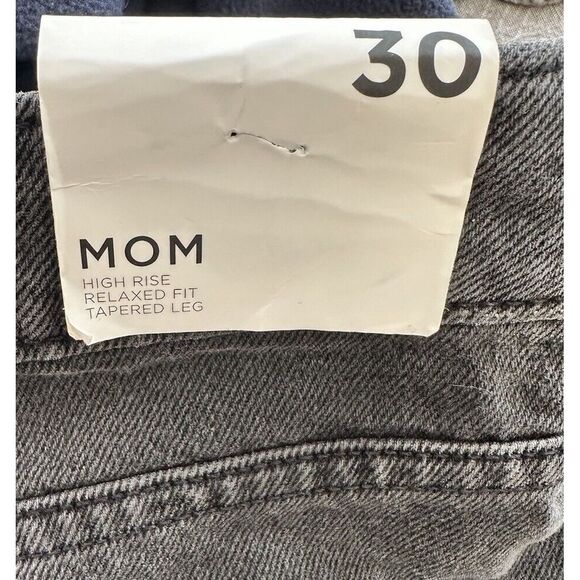 Forever 21 Jeans WMN Sz 30 MOM  Fit Black High Rise RELAXED Taper Button Fly New - Picture 5 of 6